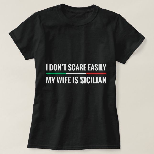 T-shirt Ma femme est sicilienne drôle Italienne-Américaine (Design devant)