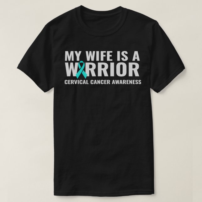T-shirt Ma Femme Est Un Guerrier De La Sensibilisation Au  (Design devant)