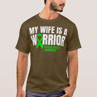 T-shirt Ma Femme Est Un Guerrier Vert De Sensibilisation À