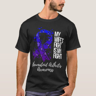 T-shirt Ma Femme Lutte Est Ma Lutte Contre L'Arthrite Rhum