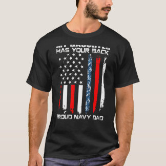 T-shirt Ma Fille A Ton Dos Fier Marine Papa Américain