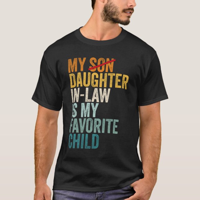 T-shirt Ma Fille En Droit Est Mon Père Enfant Préféré (Devant)