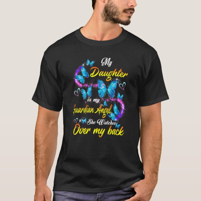 T-shirt Ma Fille Est Mon Ange Gardien Qu'Elle Surveille (Devant)