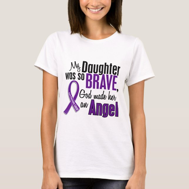 T-shirt Ma fille est un Cancer pancréatique d'ange (Devant)