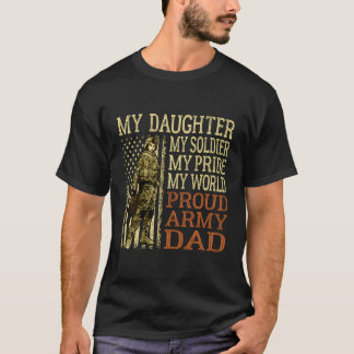 T-shirt Ma fille Mon héros soldat Fière Armée Papa Militar