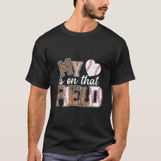 T-shirt Ma Il Est Sur T Terrain T Ball Léopard T Ball Mama