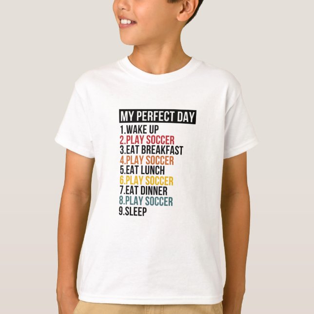 T-shirt Ma Journée Parfaite De Football (Devant)