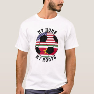 T-shirt Ma maison Mes racines Suriname Drapeau Football