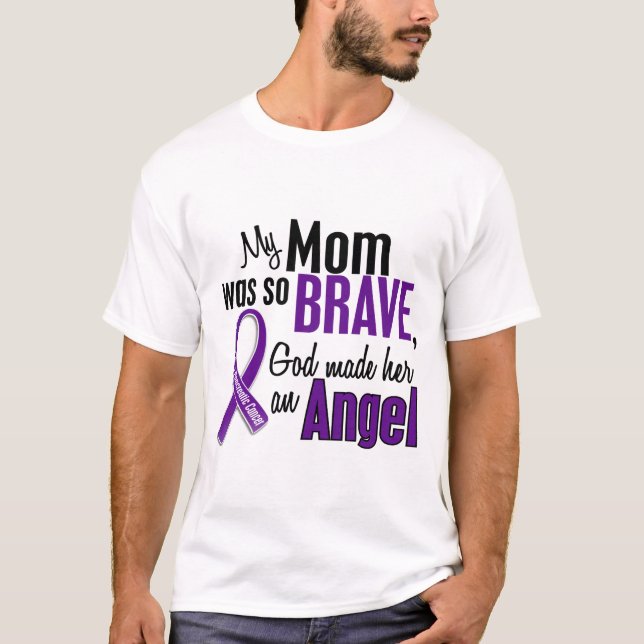 T-shirt Ma maman est un Cancer pancréatique d'ange (Devant)