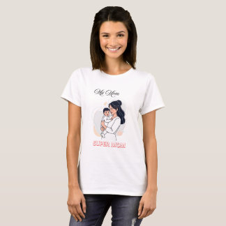 T-shirt Ma maman Super Maman Fête des Mères Mignonne Bébé 