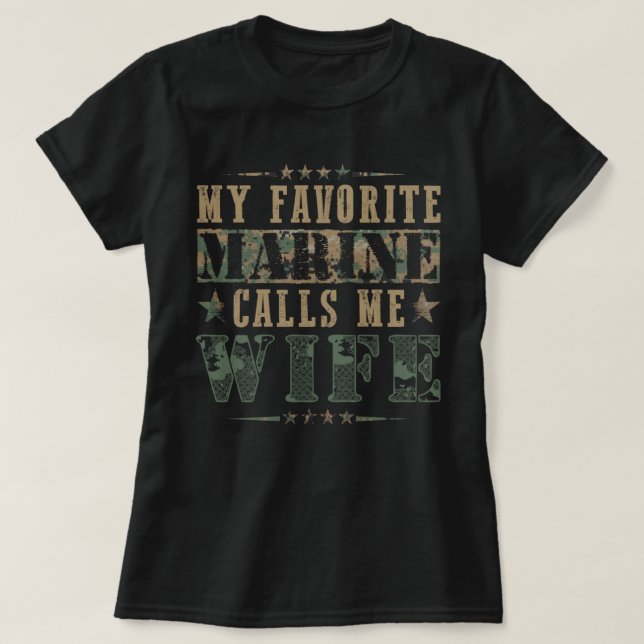 T-shirt Ma Marine Préférée M'Appelle Femme Drapeau América (Design devant)