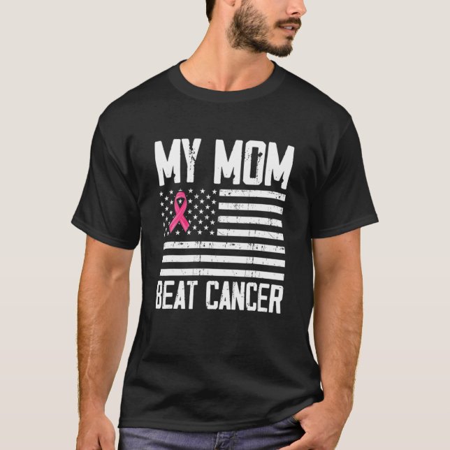 T-shirt Ma mère bat le cancer Cancer du sein Sensibilisati (Devant)
