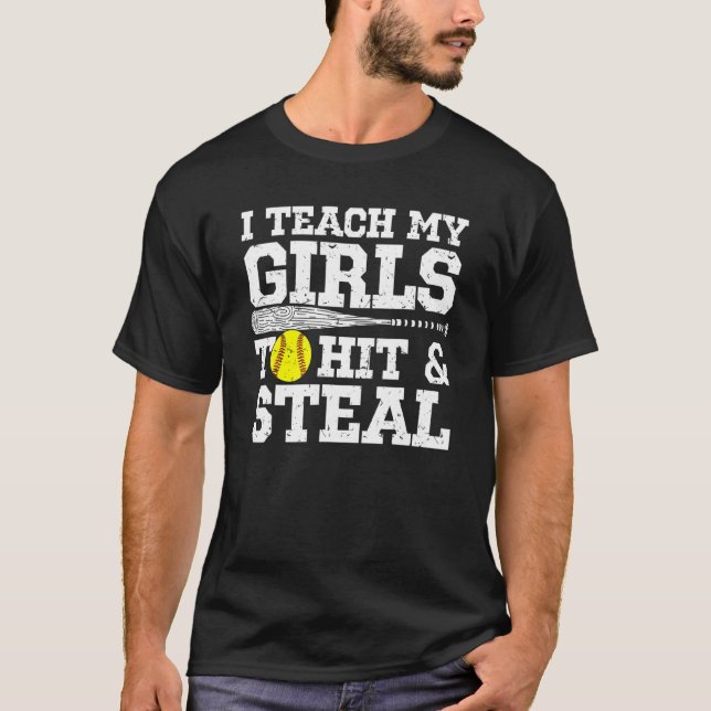 T-shirt Ma Mère De Softball J'Enseigne À Mes Filles À Frap (Devant)