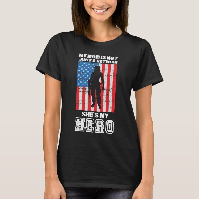 T-shirt Ma mère n'est pas seulement un vétéran, elle est m (Devant)