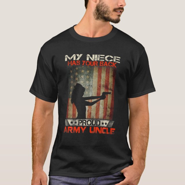 T-shirt Ma Nièce A Ton Dos - Fière Oncle Militaire (Devant)