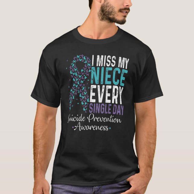 T-shirt Ma Nièce Me Manque Chaque Jour De Prévention Du Su (Devant)