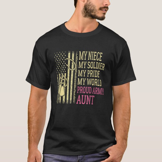 T-shirt Ma nièce Mon soldat Fière Tante de l'armée Fière d (Devant)