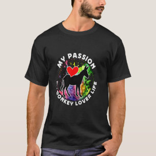 T-shirt Ma Passion Mon Amant Âne Vie ferme Animal âne