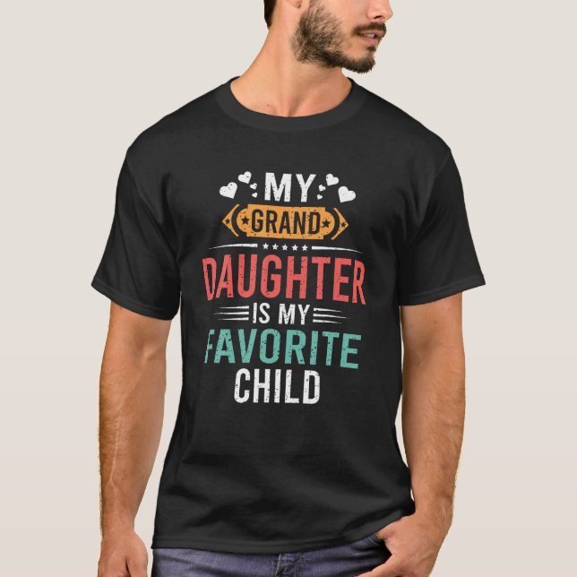 T-shirt Ma Petite-Fille Est Mon Enfant Favori Funny Père (Devant)