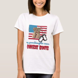 T-shirt Ma petite-fille porte des bottes de combat