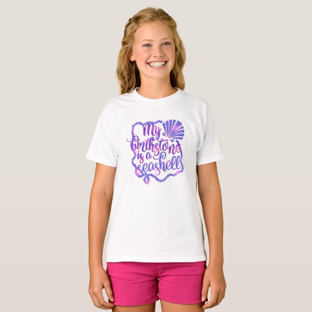 T-shirt Ma Pierre de naissance est une sirène de coquillag (Devant entier)