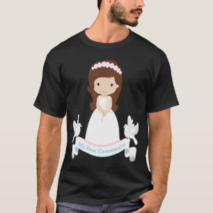 T-shirt Ma première communion Fille Brunette pour enfants