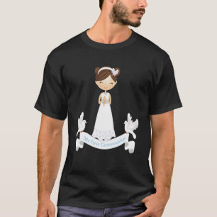 T-shirt Ma première communion Rosaire Brunette Fille Enfan