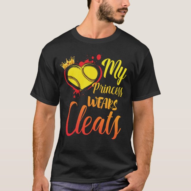 T-shirt Ma Princesse Porte Des Mats Softball Maman Basebal (Devant)