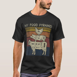 T-shirt Ma pyramide alimentaire - Blague drôle de barbecue