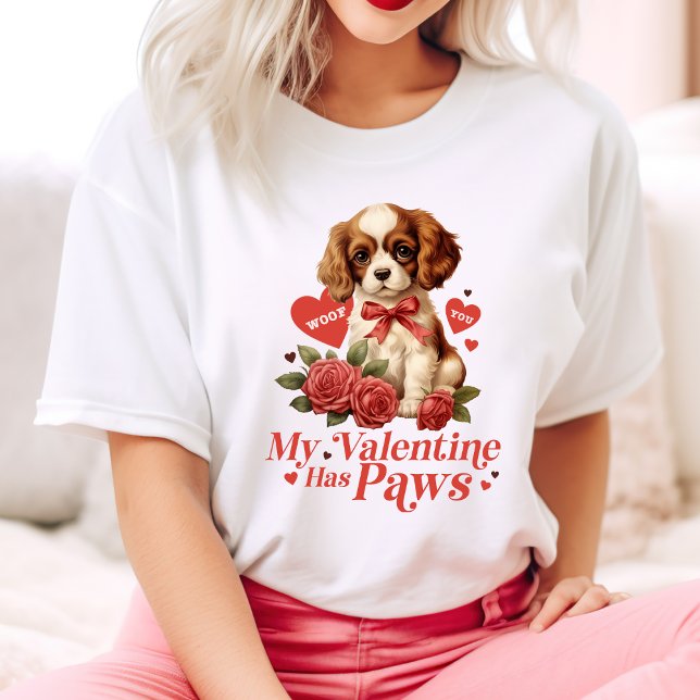 T-shirt Ma Saint Valentin a des pattes très Vintages (My Valentine Has Paws Cute Vintage T-Shirt)