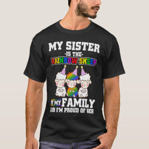 T-shirt Ma sœur est le mouton arc-en-ciel de la fierté gay