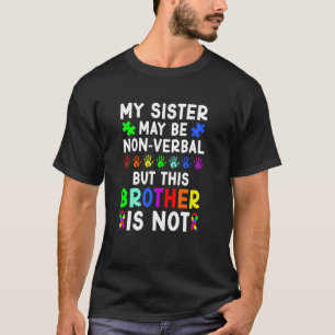 T-shirt Ma sœur fière de l'autisme frère guerrier de l'aut