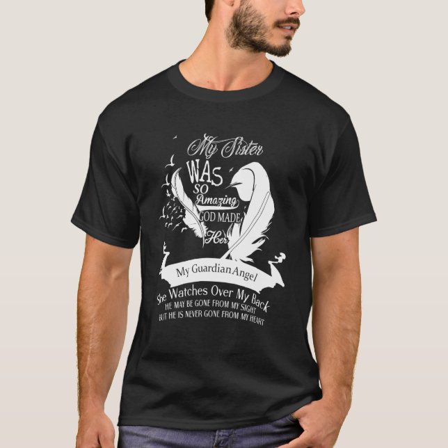 T-shirt Ma soeur Guardian Angel Memorial Day Angel Soeur (Devant)