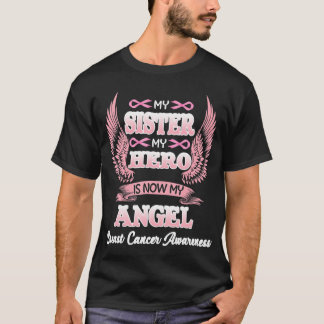 T-shirt Ma Soeur Mon Héros Maintenant Est Mon Ange Cancer 