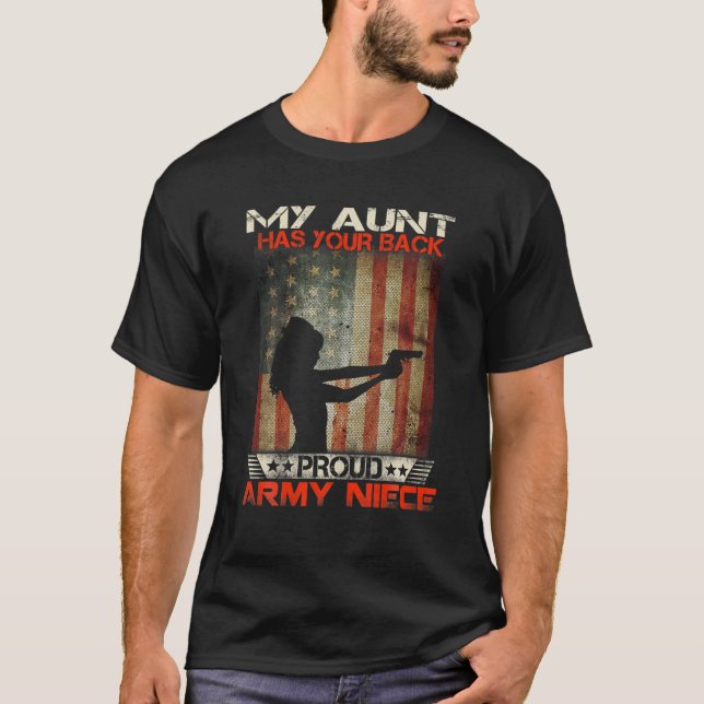 T-shirt Ma Tante A Ton Dos - Fière Armée Nièce Militaire (Devant)