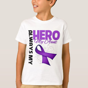T-shirt Ma tante Always My Hero - ruban pourpre