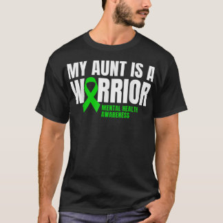 T-shirt Ma Tante Est Un Guerrier Vert De Sensibilisation À