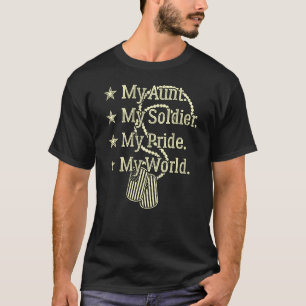 T-shirt Ma Tante Mon Héros Soldat Fière De La Nièce Milita