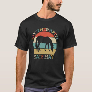 T-shirt Ma thérapeute mange du foin Vintage Équitation Fem