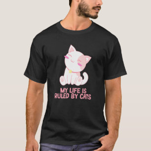 T-shirt Ma vie est régie par les chats Humour de chat Chat