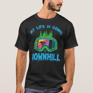 T-shirt Ma Vie Va À Downhill Snowboard Snowboard