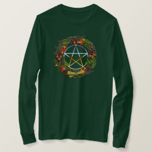 T-shirt Mabon Vin Vin Wreath avec Pentacle