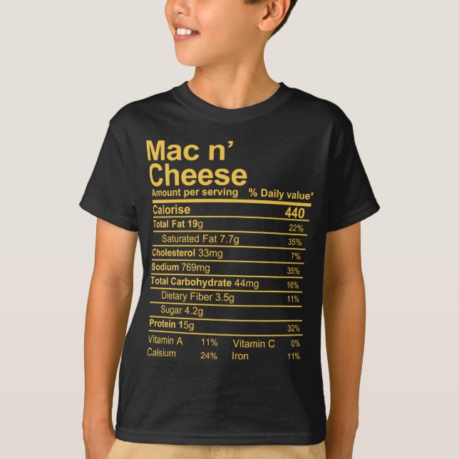 T-shirt Mac et fromage (Devant)