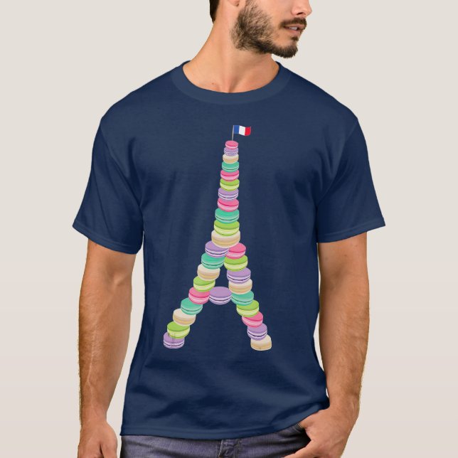 T-shirt Macaron Tour Eiffel France Macaron Paris (Devant)