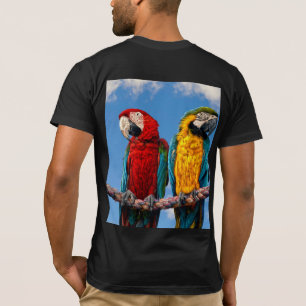 T-shirt Macaw bleu et jaune et macaw Scarlet