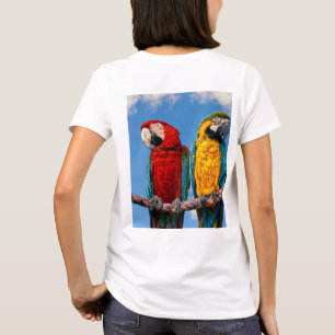 T-shirt Macaw bleu et jaune et macaw Scarlet