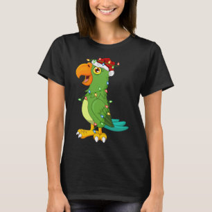 T-shirt Macaw Oiseau Amant Noël Santa Hat Macaw Noël