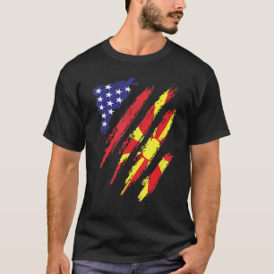 T-shirt Macédoine American Grosse Drapeau USA Patriot Heri