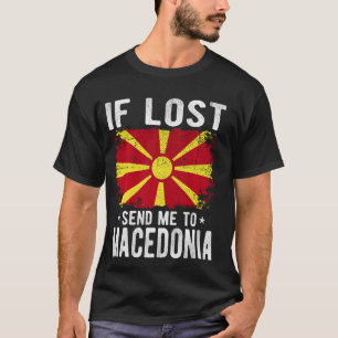 T-shirt Macédoine Drapeau souvenir - Si perdu envoyez-moi 