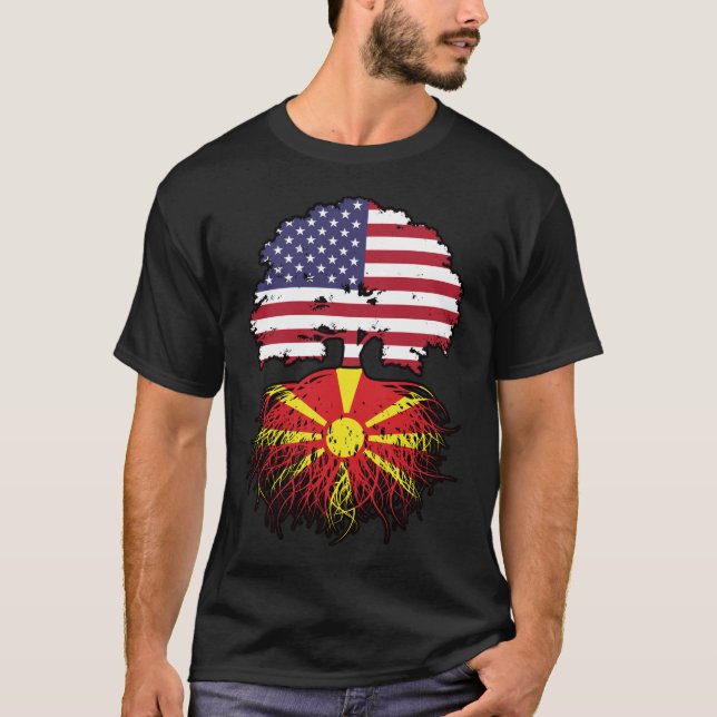 T-shirt Macédoine États-Unis d'Amérique États-Unis (Devant)